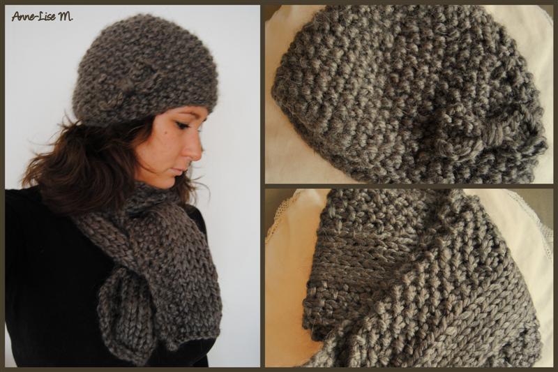 patron tricot echarpe+bonnet