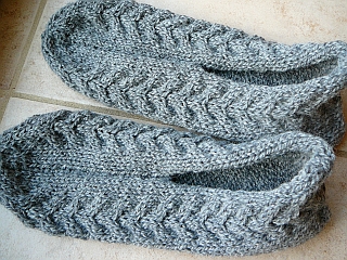 patron pantoufle au tricot