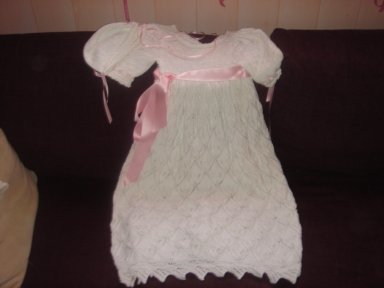 patron tricot robe bapteme