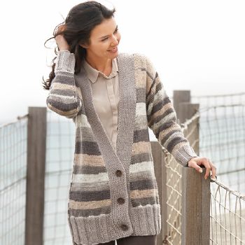 patron tricot gilet long femme