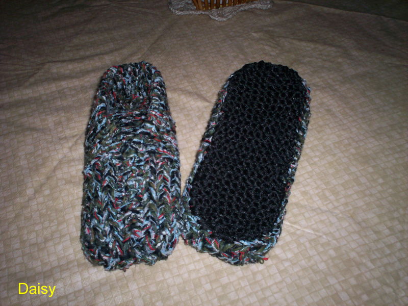 patron tricot pantoufle homme