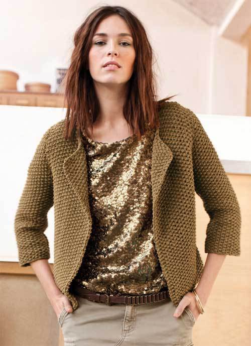 patron tricot gilet court