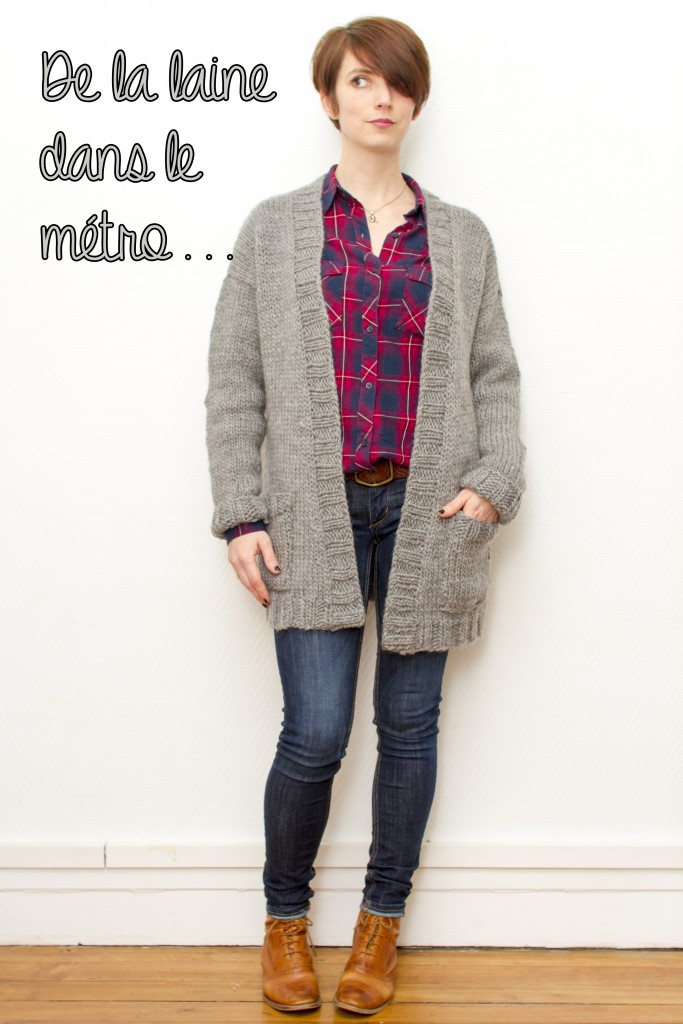 patron tricot gilet oversize
