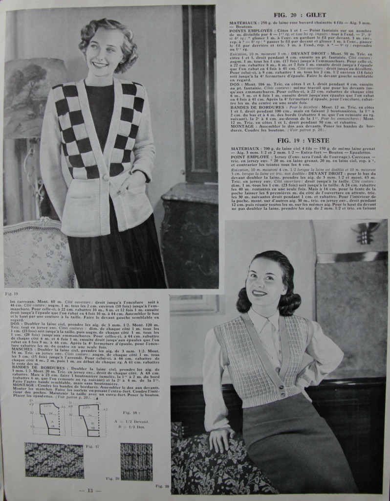 patron tricot 1950
