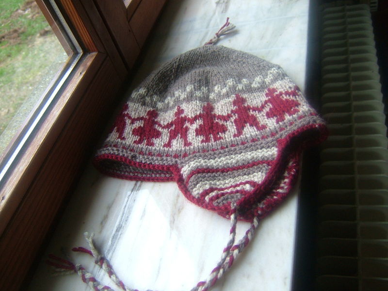 patron tricot bonnet peruvien