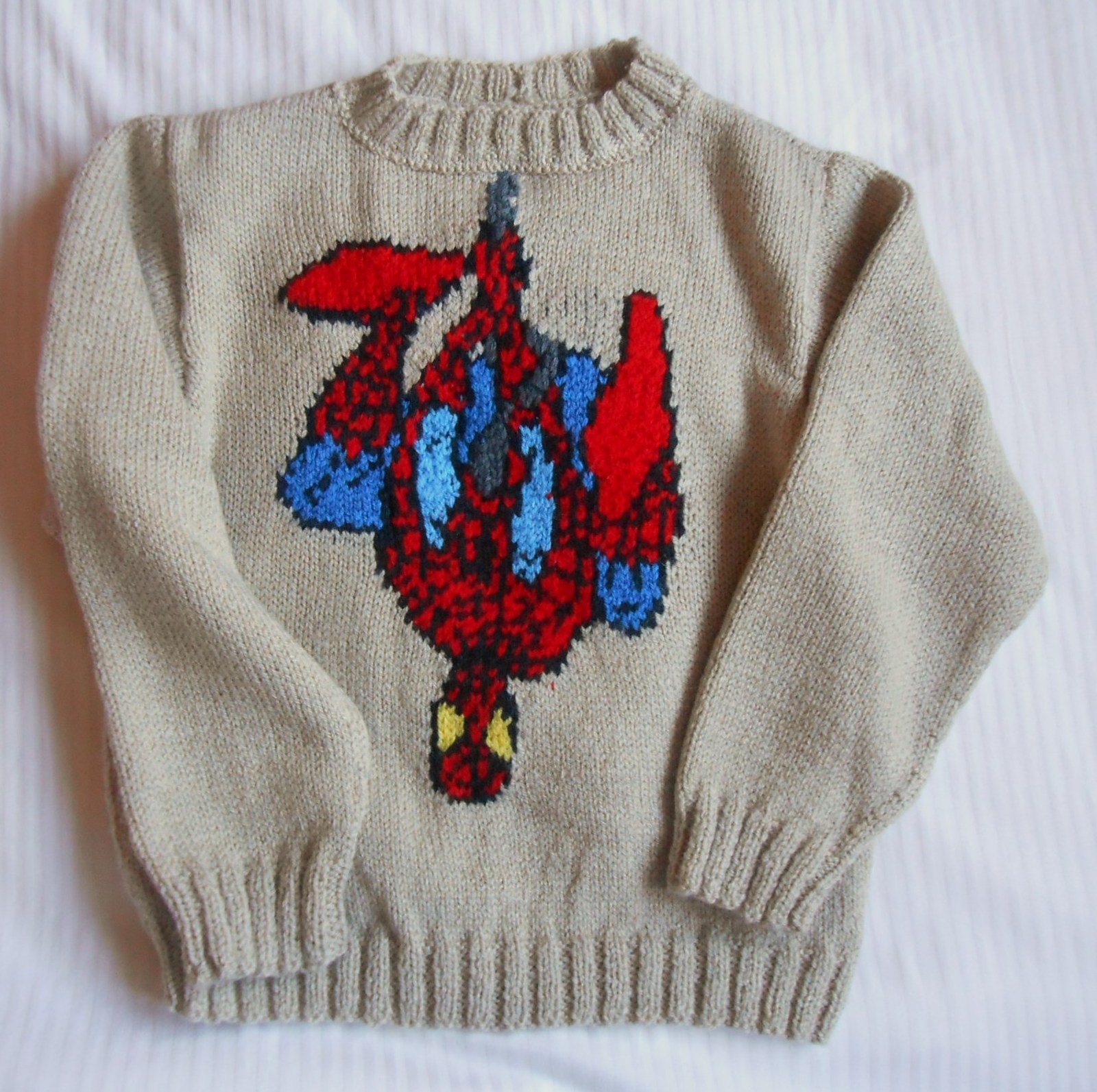 patron tricot pull spiderman