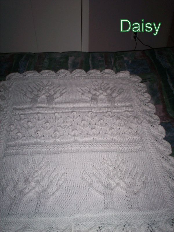 patron tricot couverture bapteme