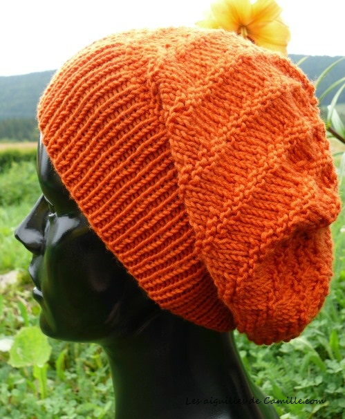 patron tricot bonnet slouch