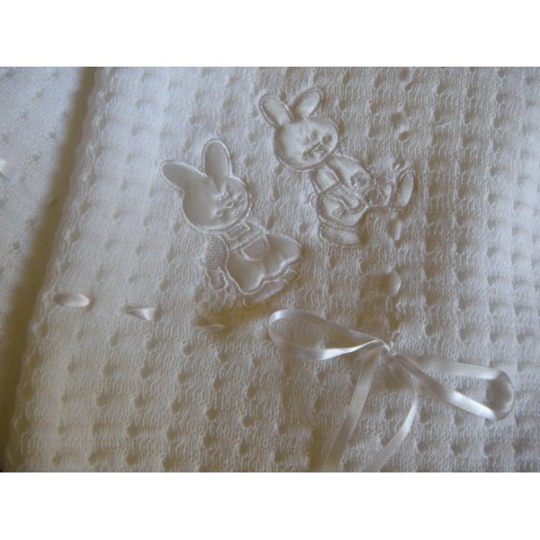 patron tricot couverture bapteme