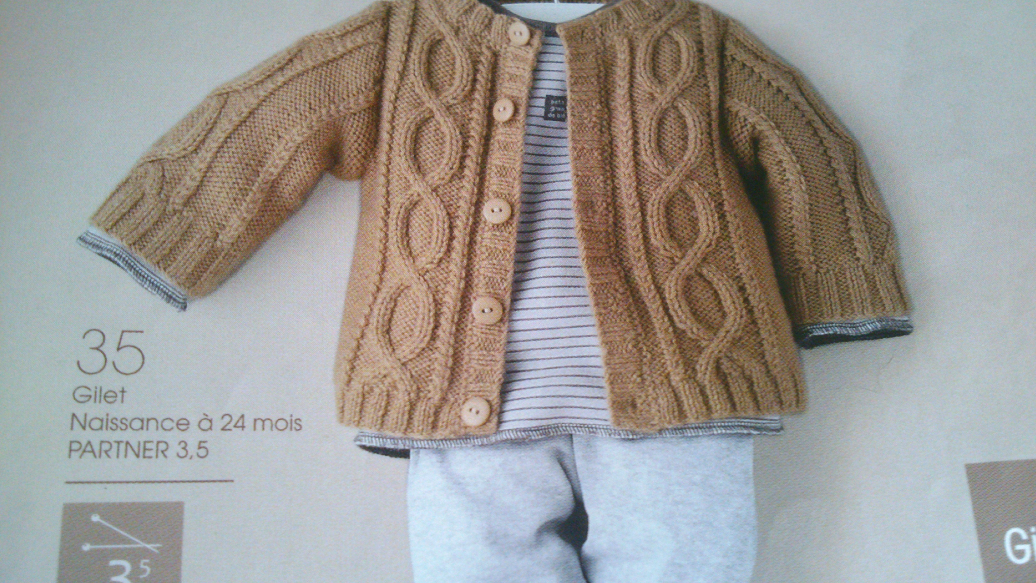 patron tricot veste 18 mois